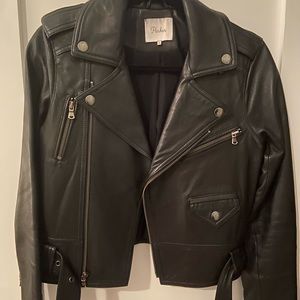 Parker Black Leather Moto Jacket